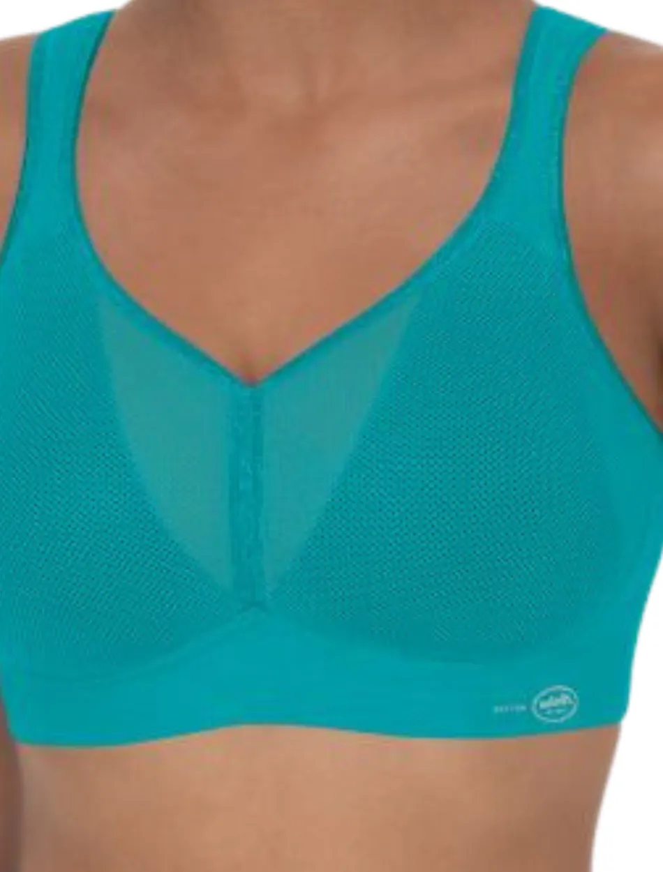 Anita Active Air Control Wirefree Padded Sports Bra, Peacock | Anita Sports Bras | Peacock Green Wirefree Sports Bra