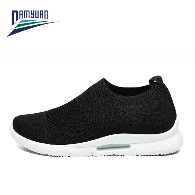 Damyuan Men's Lightweight Running Shoes: Slip-On Sock Sneakers for Casual Wear and Sports