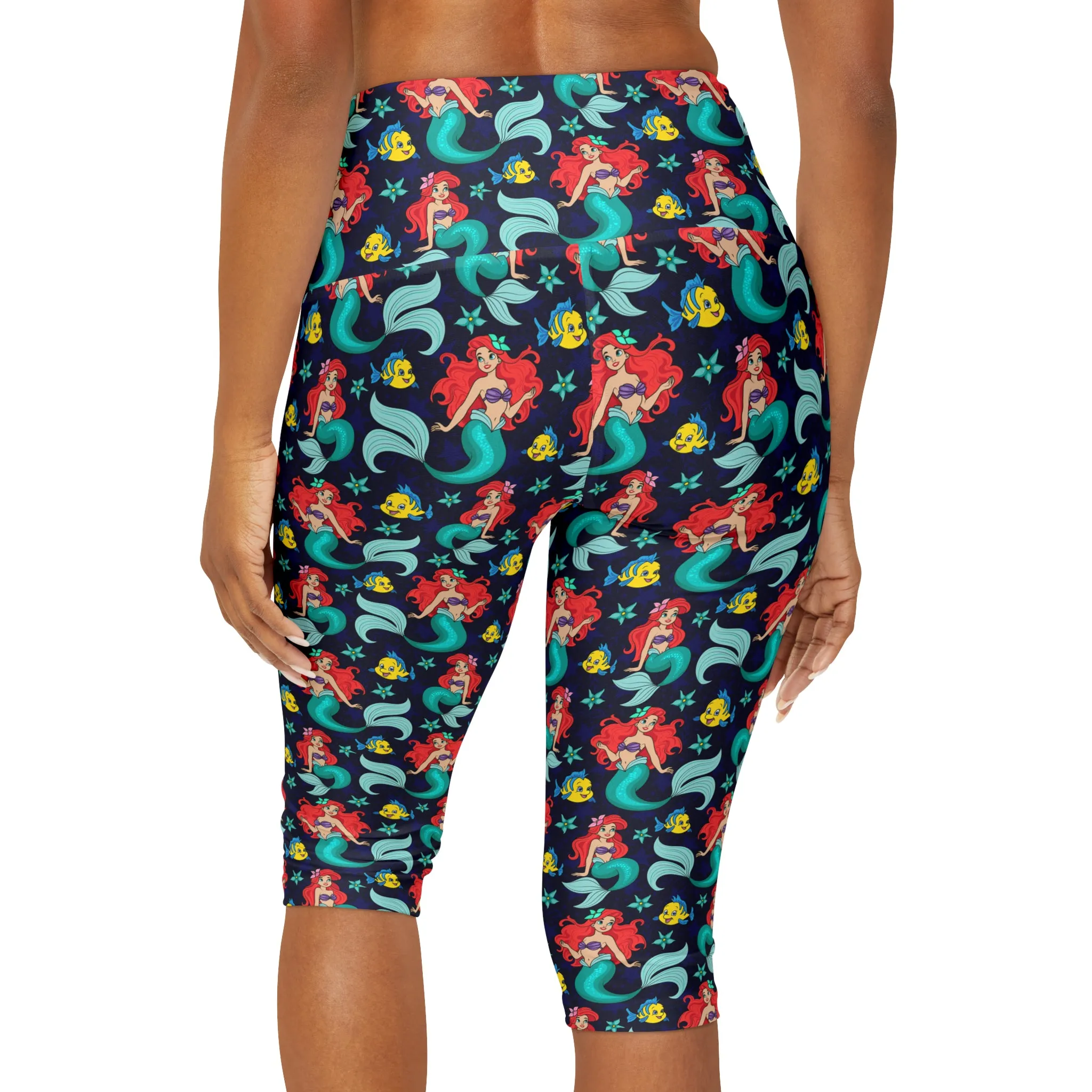 Disney Little Mermaid I Want To Be Where The People Are Athletic Capri Leggings