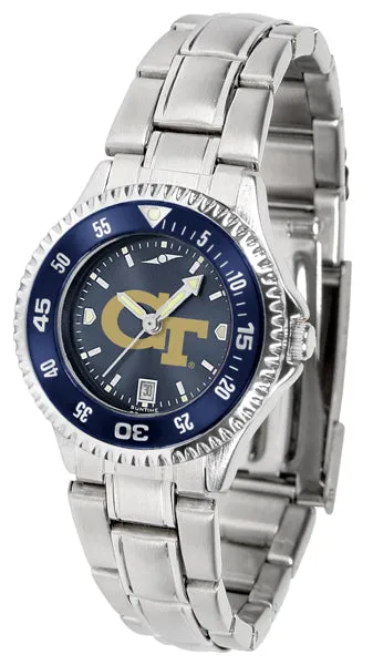 Georgia Tech Competitor Steel Ladies Watch - AnoChrome - Color Bezel