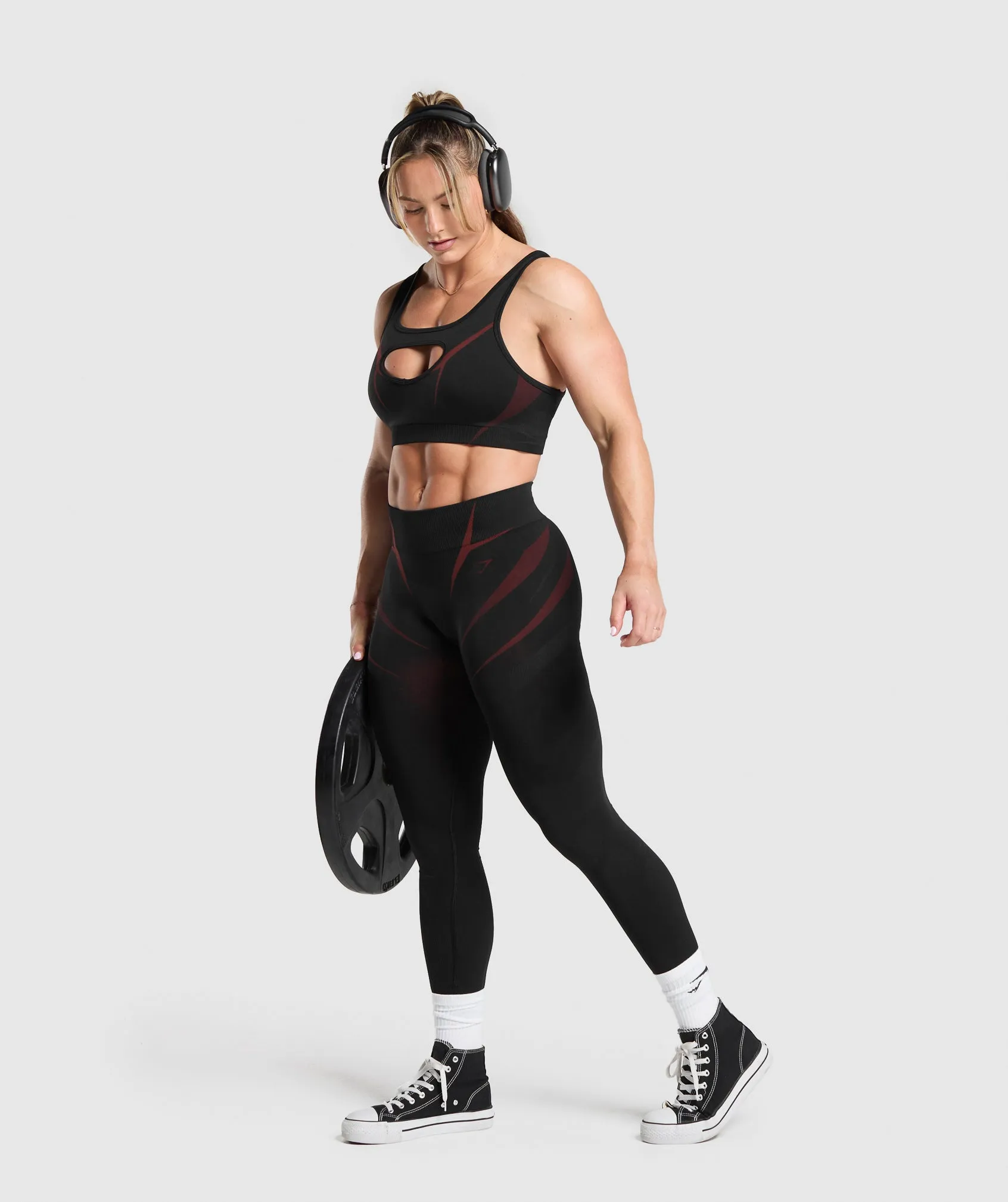 Gymshark Apex Lift Sports Bra - Black/Reps Red