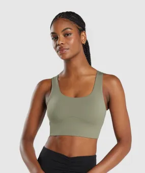 Gymshark Longline Sports Bra - Linen Brown