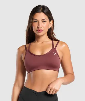 Gymshark Strap Feature Sports Bra - Burgundy Brown