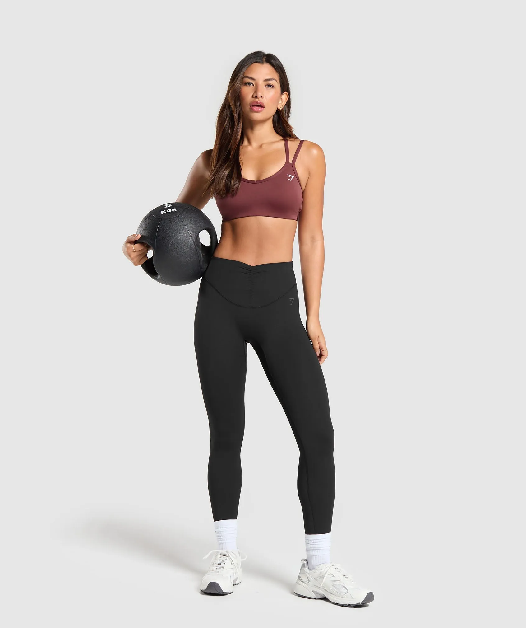 Gymshark Strap Feature Sports Bra - Burgundy Brown