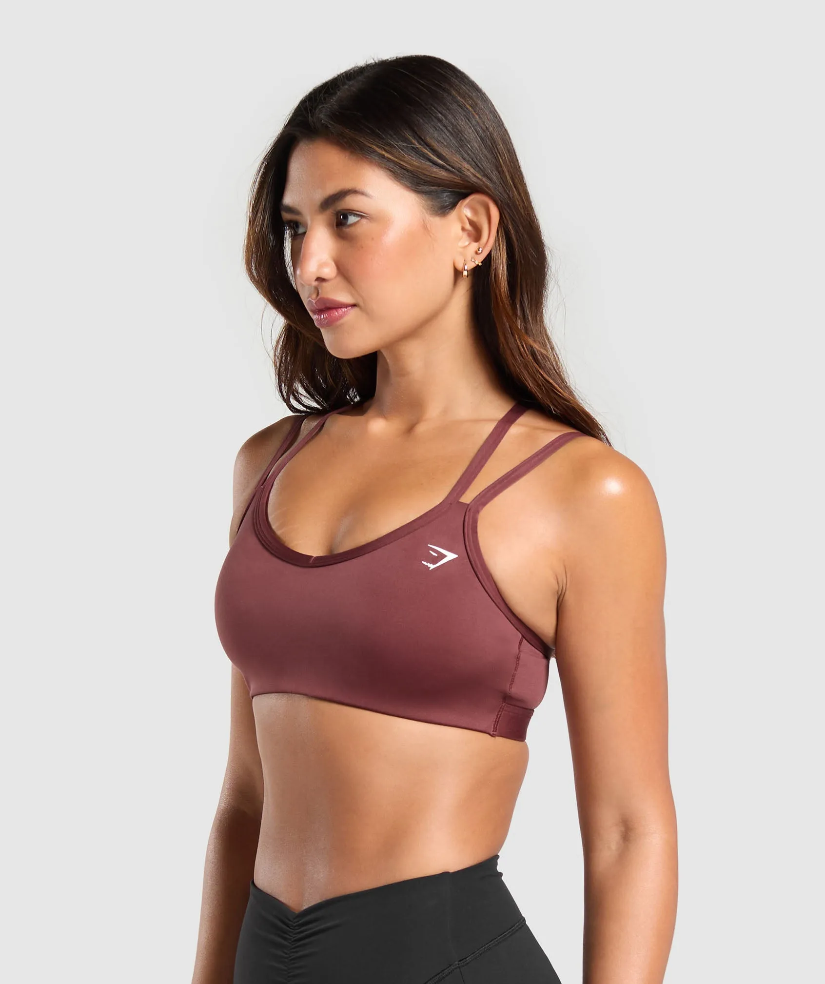 Gymshark Strap Feature Sports Bra - Burgundy Brown