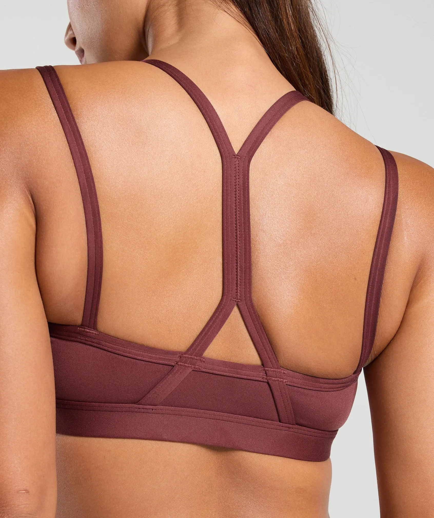 Gymshark Strap Feature Sports Bra - Burgundy Brown