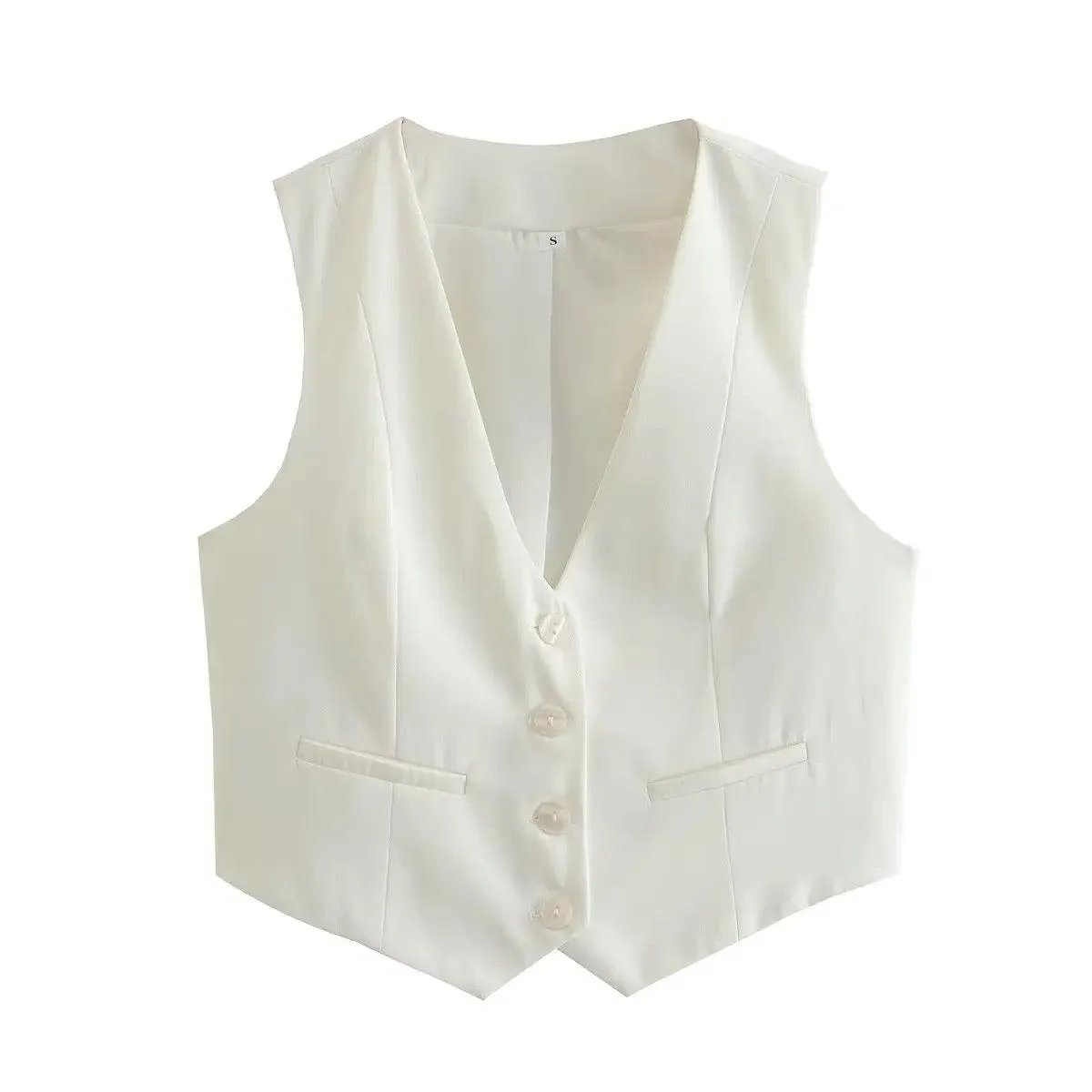 Hubako Statement Vest Tops in White