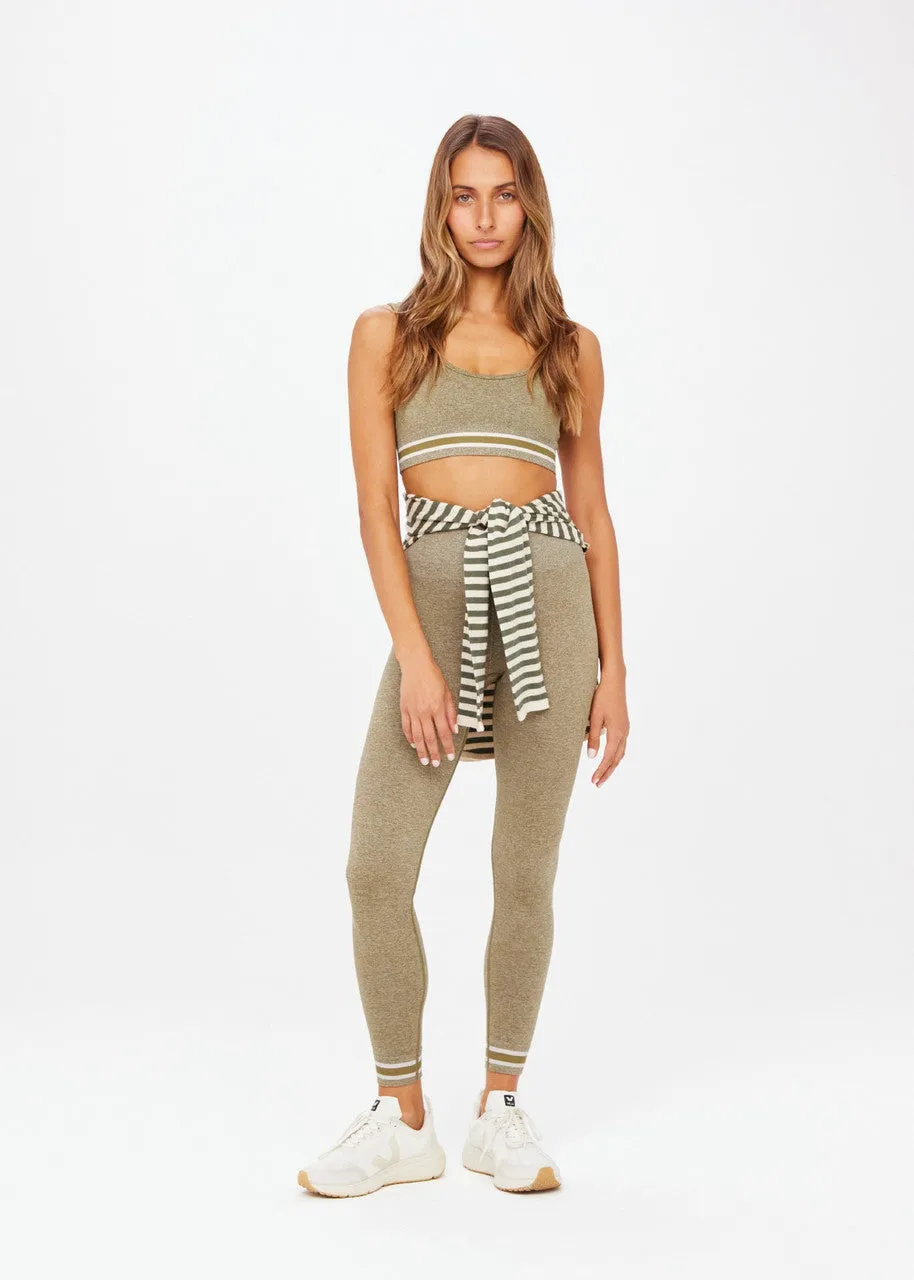 Marle Seamless Dance Midi Pant, Olive Marble