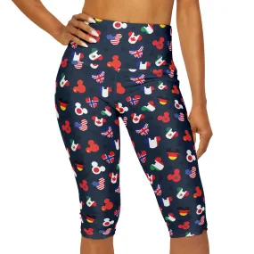 Mickey Flags Athletic Capri Leggings