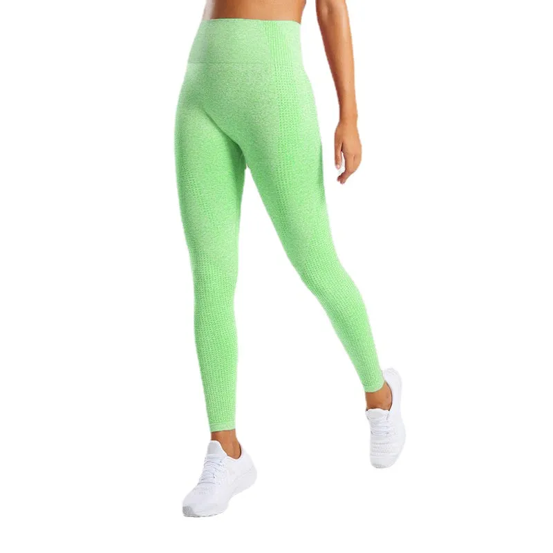 Seamless Yoga Pants Women's European and American Elastic Workout Clothes Women's Sports Point Tights