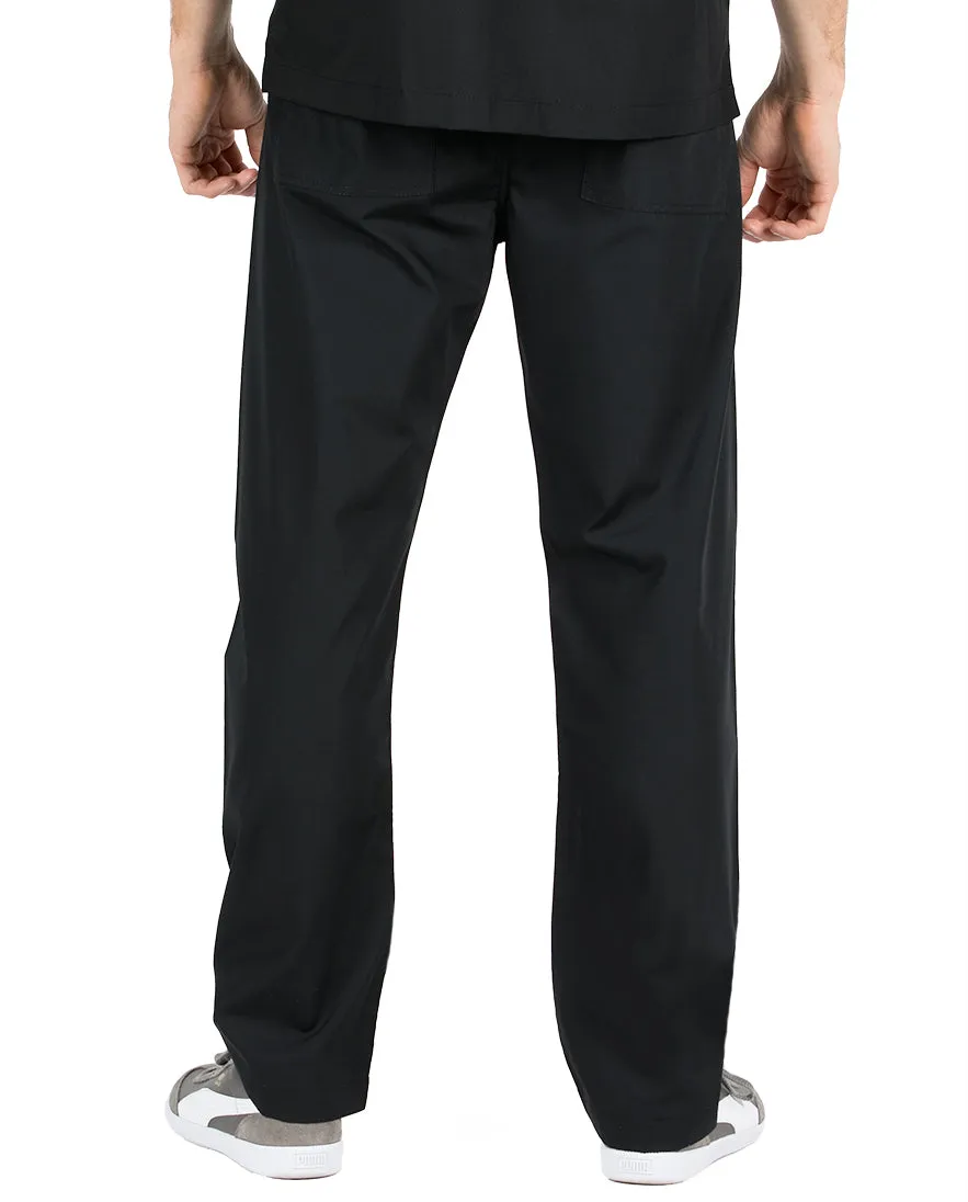 XS Jet Black David Simple Scrub Pants